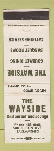 Matchbook Cover - The Wayside Restaurant Sacramento CA