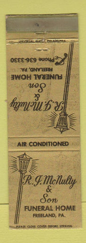 Matchbook Cover - RJ McNulty Funeral Home Freeland PA WEAR