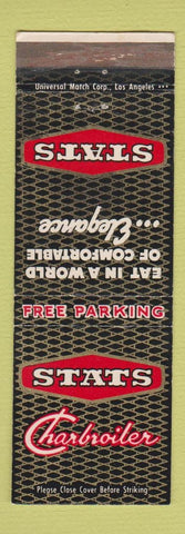 Matchbook Cover - Stats Charbroiler El Monte Beverly Hills Los Angeles CA
