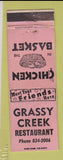 Matchbook Cover - Grassy Creek Restaurant Chicken in the Basket WEAR