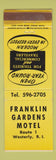 Matchbook Cover - Franklin Gardens Motel Westerly RI WEAR