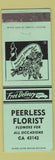 Matchbook Cover - Peerless Florist Flowers