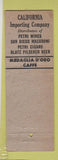Matchbook Cover - California Importing San Nicola Salad Oil Los Angeles CA