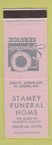 Matchbook Cover - Stamey Funeral Home ST Joseph MO SAMPLE