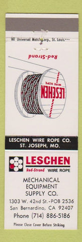 Matchbook Cover - Leschen Wire Rope San Bernardino CA