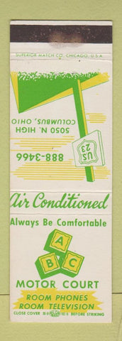 Matchbook Cover - ABC Motor Court Columbus OH