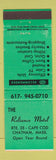 Matchbook Cover - Reliance Motel Chatham MA