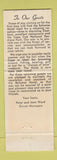 Matchbook Cover - Reliance Motel Chatham MA