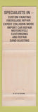Matchbook Cover - Chuck's Auto Body Bad Axe MI