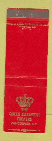 Matchbook Cover - The Queen Elizabeth Theatre Vancouver BC