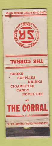 Matchbook Cover - The Corral Sul Ross State College Alpine TX WORN