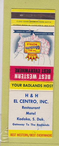 Matchbook Cover - H&H El Centro Motel Kadoka SD