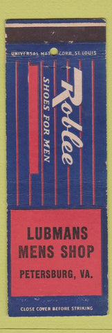 Matchbook Cover - Roble Men's Shoes Lubman's Petersburg VA