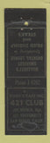 Matchbook Cover - Tony's Cafe 421 Club San Diego CA WORN