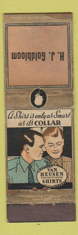 Matchbook Cover - Van Heusen Men's Clothes HJ Goldbloom WEAR