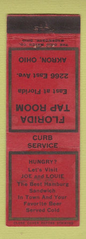 Matchbook Cover - Floria Tap Room Akron OH WORN