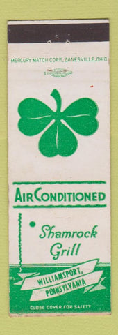 Matchbook Cover - Shamrock Grill Williamsport PA