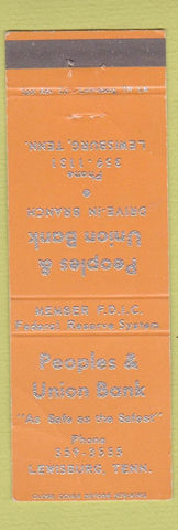 Matchbook Cover - Peoples & Union Bank Lewisburg TN WEAR
