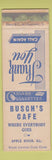 Matchbook Cover - Busch's Cafe Apple River IL WORN