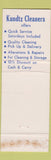 Matchbook Cover - Kundtz Cleaners Cleveland OH