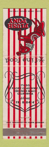 Matchbook Cover - Plush Pony Redondo Beach CA
