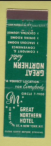 Matchbook Cover - Great Northern Hotel New York City