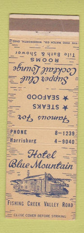Matchbook Cover - Hotel Blue Mountain Harrisburg PA area