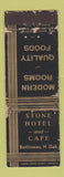 Matchbook Cover - Stone Hotel Cafe Bottineau ND WORN
