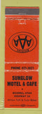 Matchbook Cover - Sunglow Motel Cafe Bicknell UT WEAR