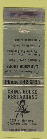 Matchbook Cover - China House Restaurant Oklahoma City OK WEAR