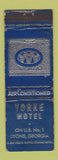 Matchbook Cover - Yorke Motel Lyons GA WORN