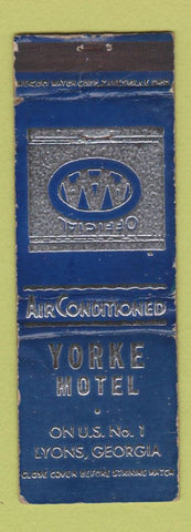 Matchbook Cover - Yorke Motel Lyons GA WORN