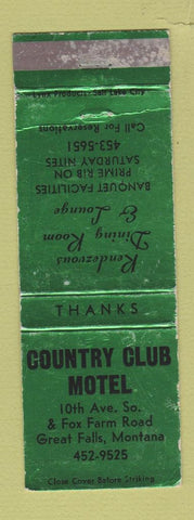 Matchbook Cover - Country Club Motel Great Falls MT WEAR