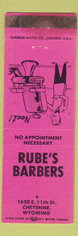 Matchbook Cover - Rube's Barber Shop Cheyenne WY