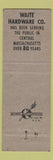 Matchbook Cover - Waite Hardware Worcester MA