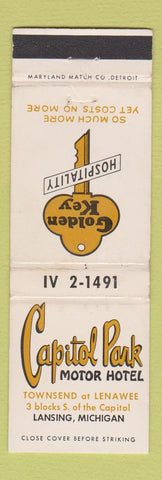 Matchbook Cover - Capitol Park Motor Hotel Lansing MI WEAR