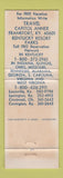 Matchbook Cover - Kentucky Parks Frankfort KY WEAR