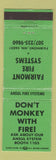 Matchbook Cover - Fairmont Fire System MNN