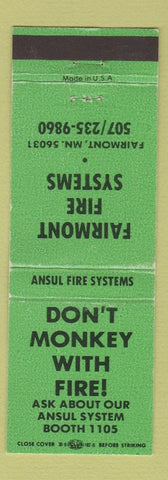 Matchbook Cover - Fairmont Fire System MNN