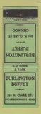 Matchbook Cover - Burlington Vuffet Chicago IL WEAR