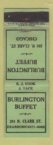 Matchbook Cover - Burlington Vuffet Chicago IL WEAR