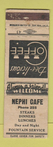 Matchbook Cover - Nephi Cafe low phone # WORN