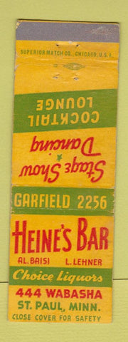 Matchbook Cover - Heine's Bar St Paul MN WEAR