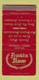 Matchbook Cover - Franklin Manor West Boylston MA  30 Strike