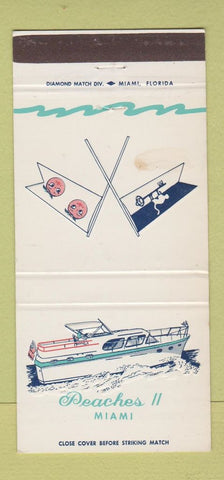 Matchbook Cover - Peaches II Miami FL boat WEAR 30 Strike