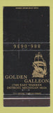 Matchbook Cover - Golden Galleon Detroit MI 30 Strike