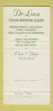 Matchbook Cover - Del Luca Royal Oak MI 30 Strike
