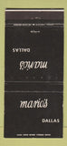 Matchbook Cover - Mario's Dallas TX 30 Strike