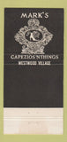 Matchbook Cover - Mark's Capezios n Things Westwood Village CA WEAR 30 Strike