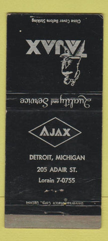 Matchbook Cover - Ajax Detroit MI WORN 30 Strike